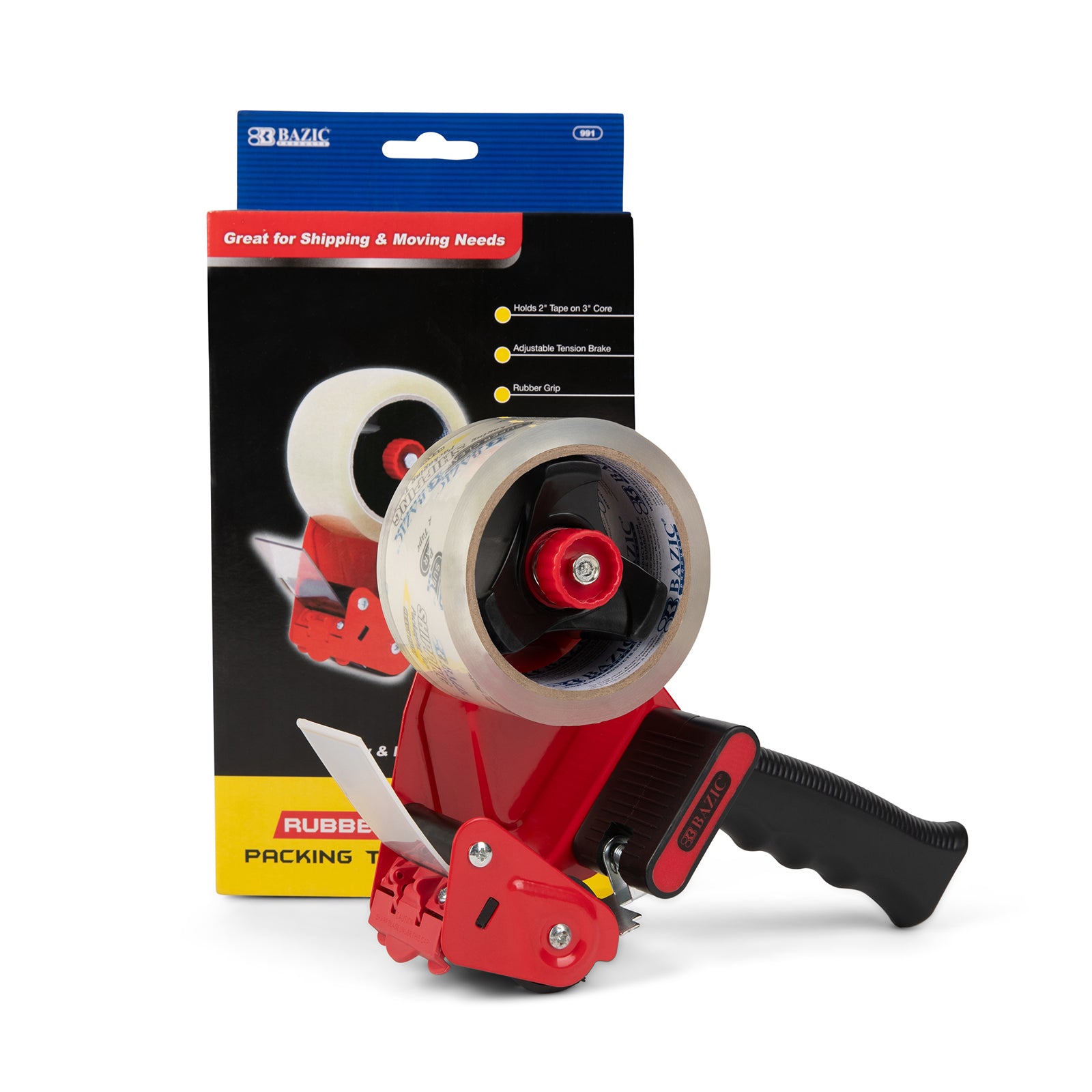 Rubber Grip Packing Tape Dispenser - tape gun - packing supplies - city business shipping