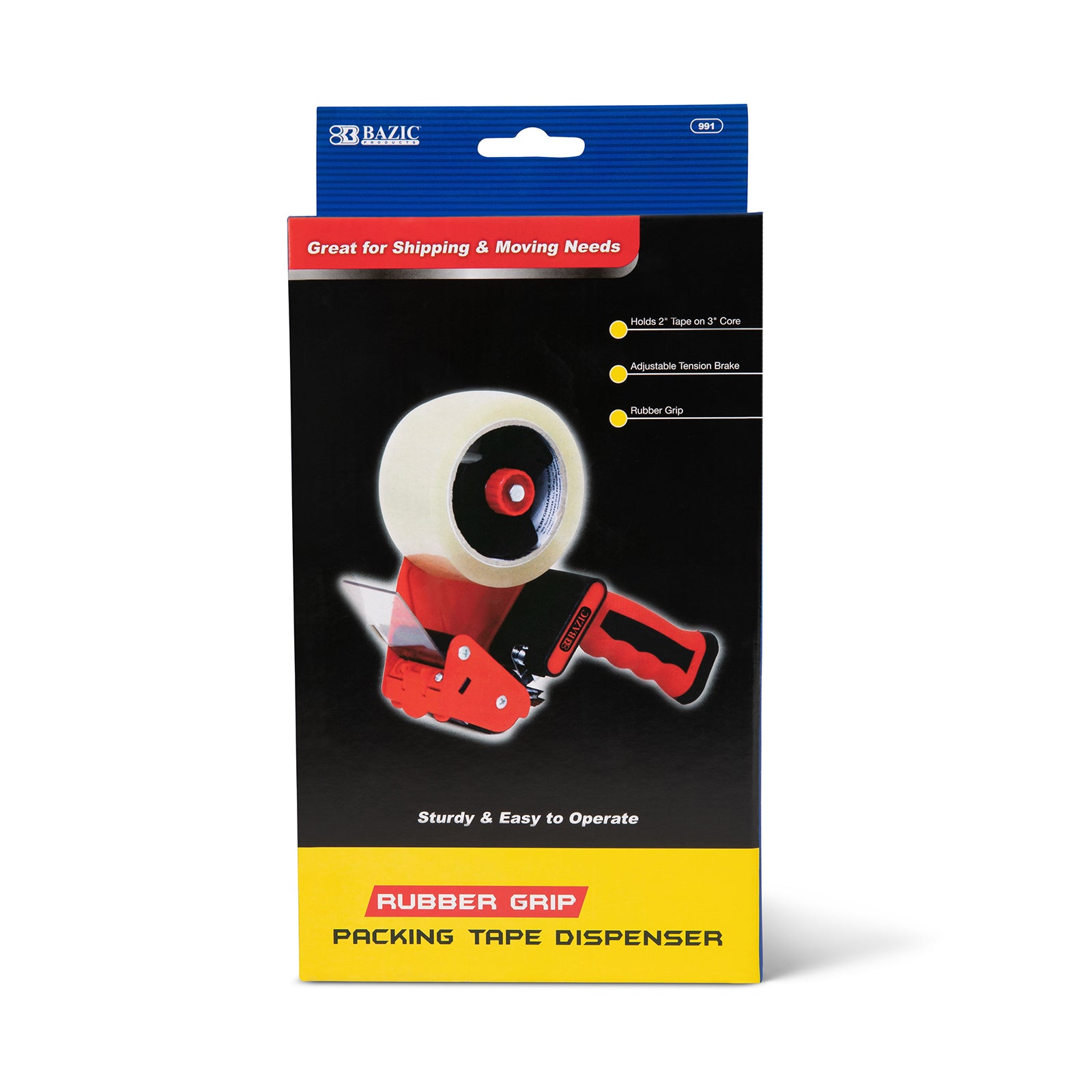 Rubber Grip Packing Tape Dispenser - tape gun - packing supplies - city business shipping
