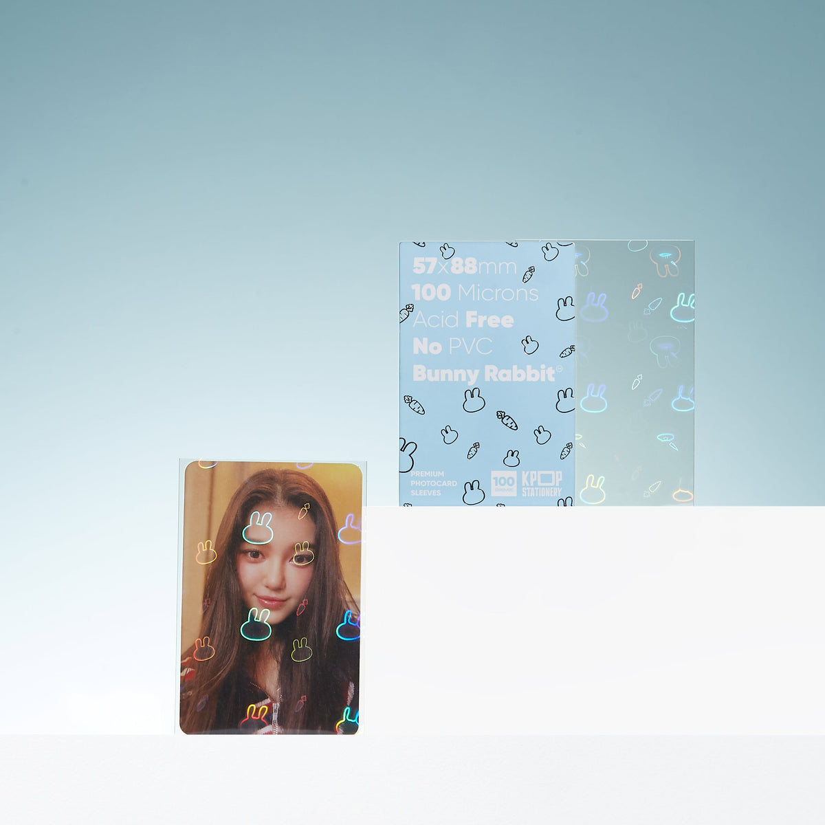 Holographic Bunny Sleeves, 57 x 88mm